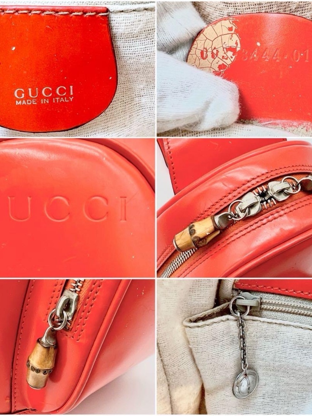 GUCCI Vintage Red Patent Leather Mini Bamboo Backpack | Made in Italy - Picture 11 of 11